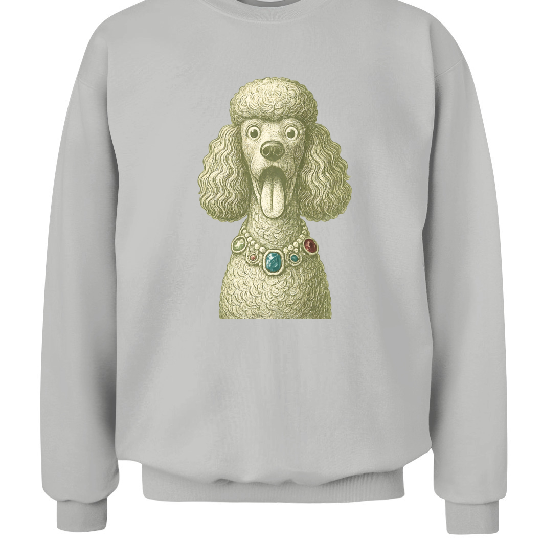 Vintage Poodle Shirt: Jewel Necklace Dog Illustration - MaisonCanine™️