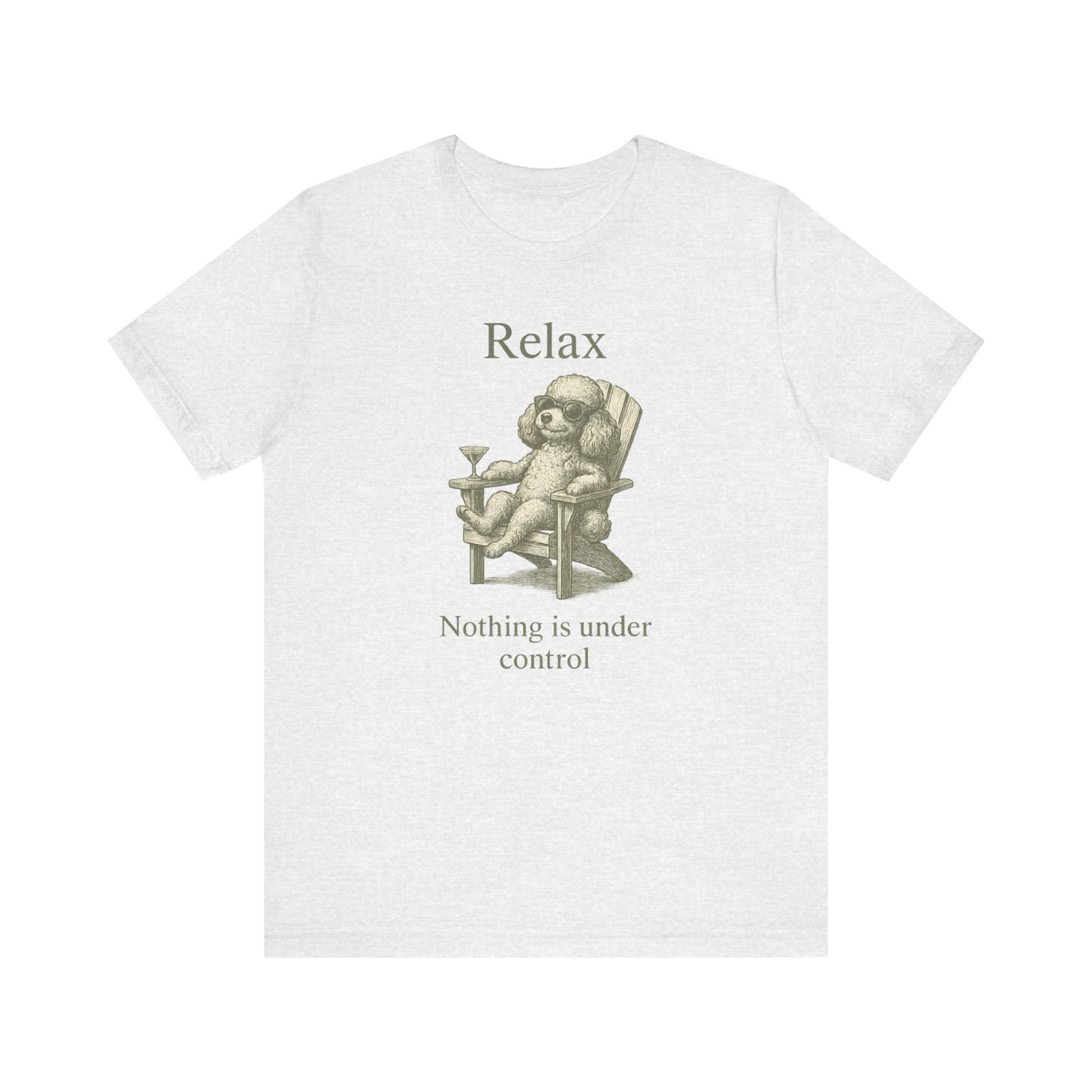 Vintage Poodle Shirt: Relax Martini Dog Illustration - MaisonCanine™️