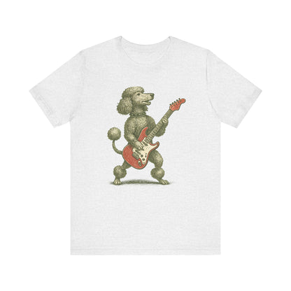 Vintage Poodle Shirt: Rock Guitar Dog Illustration - MaisonCanine™️
