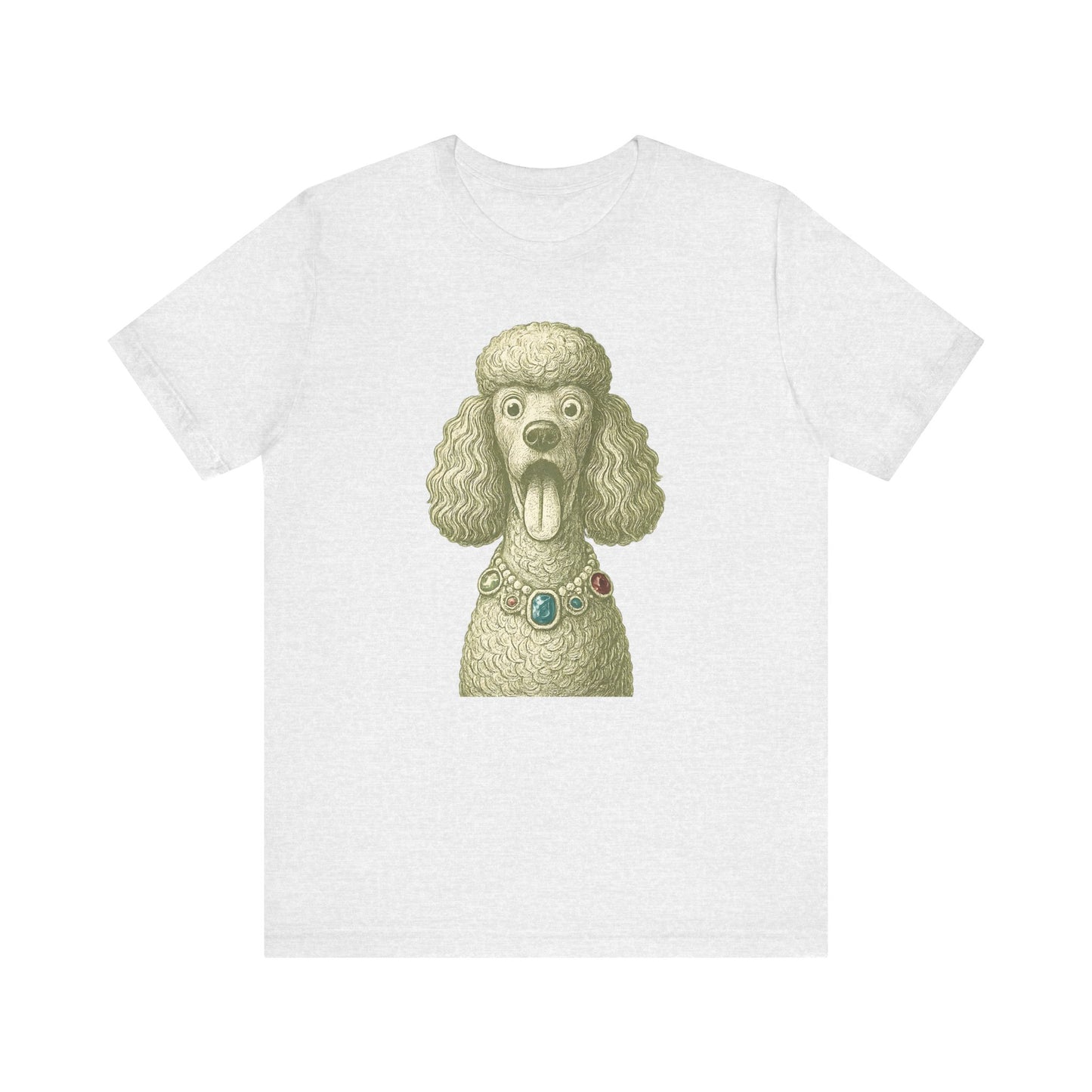 Vintage Poodle Shirt: Jewel Necklace Dog Illustration - MaisonCanine™️