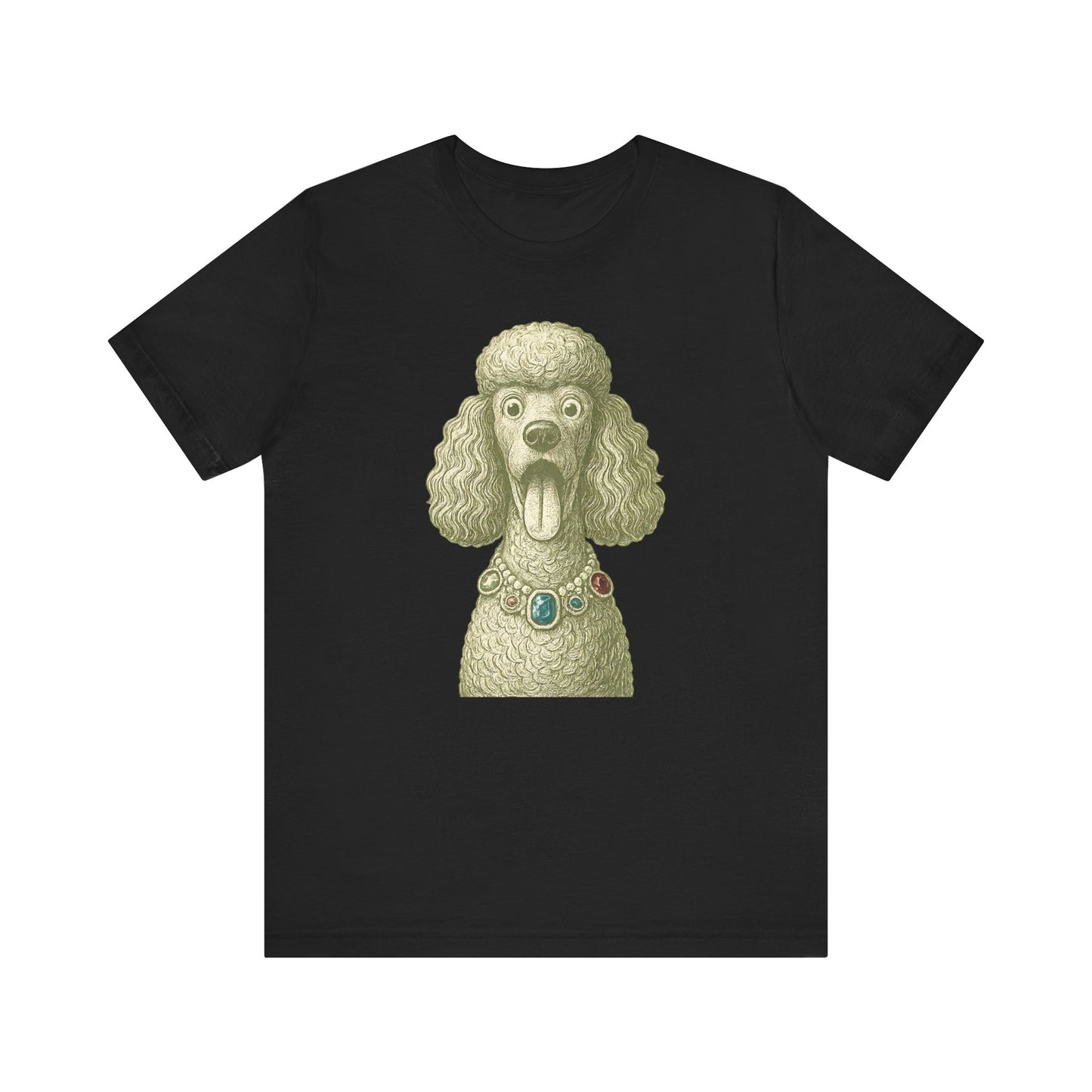 Vintage Poodle Shirt: Jewel Necklace Dog Illustration - MaisonCanine™️