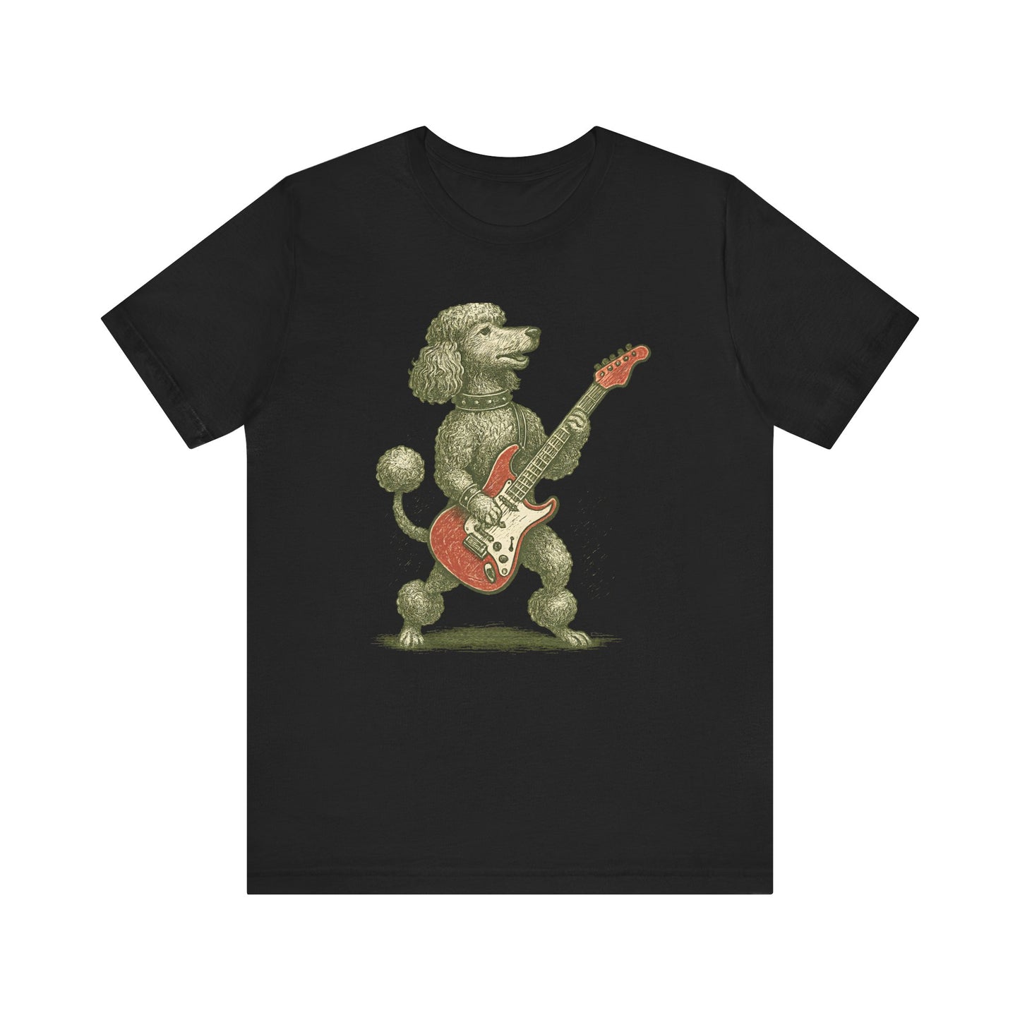 Vintage Poodle Shirt: Rock Guitar Dog Illustration - MaisonCanine™️