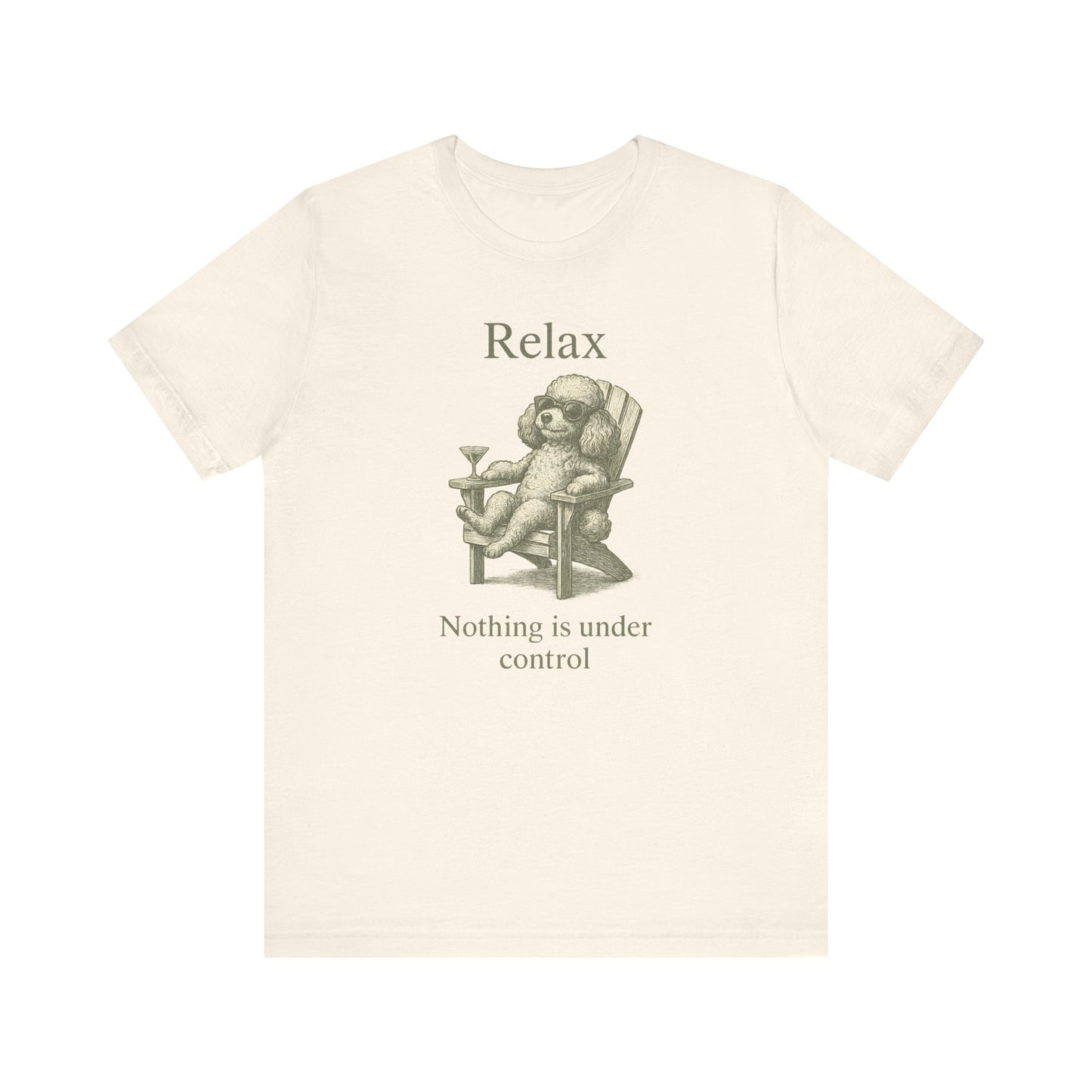 Vintage Poodle Shirt: Relax Martini Dog Illustration - MaisonCanine™️