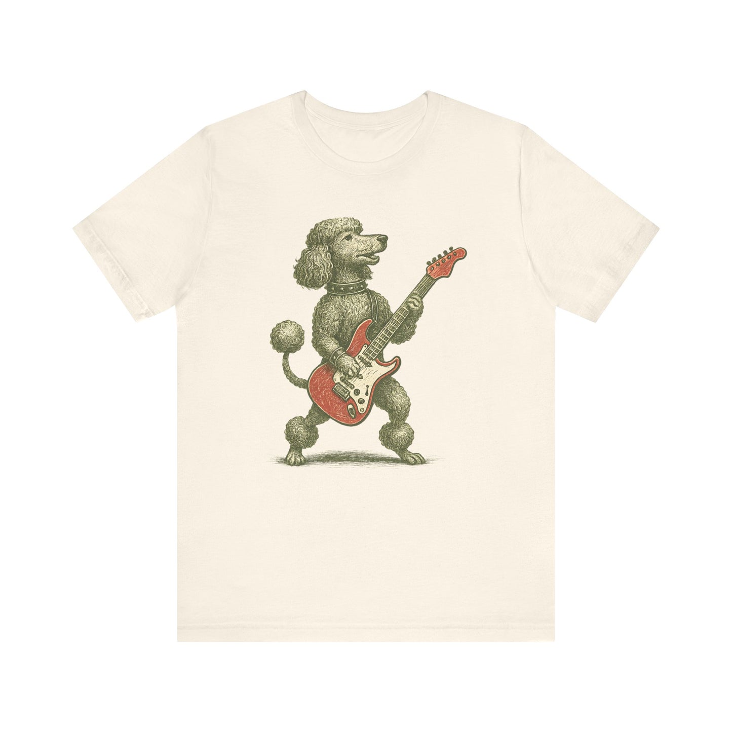 Vintage Poodle Shirt: Rock Guitar Dog Illustration - MaisonCanine™️