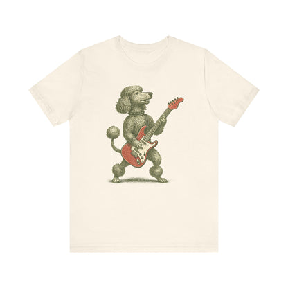 Vintage Poodle Shirt: Rock Guitar Dog Illustration - MaisonCanine™️