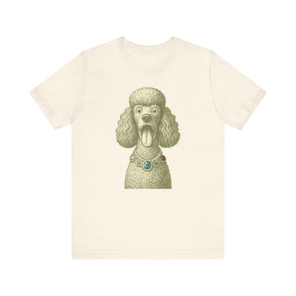 Vintage Poodle Shirt: Jewel Necklace Dog Illustration - MaisonCanine™️