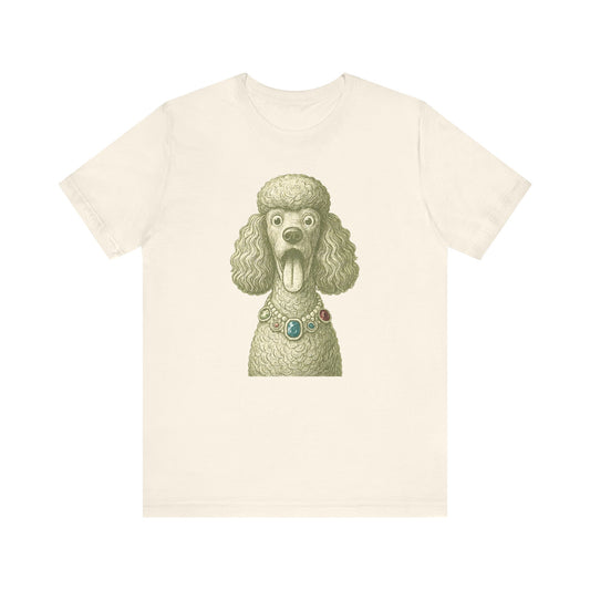 Vintage Poodle Shirt: Jewel Necklace Dog Illustration - MaisonCanine™️