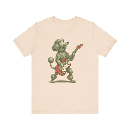 Vintage Poodle Shirt: Rock Guitar Dog Illustration - MaisonCanine™️