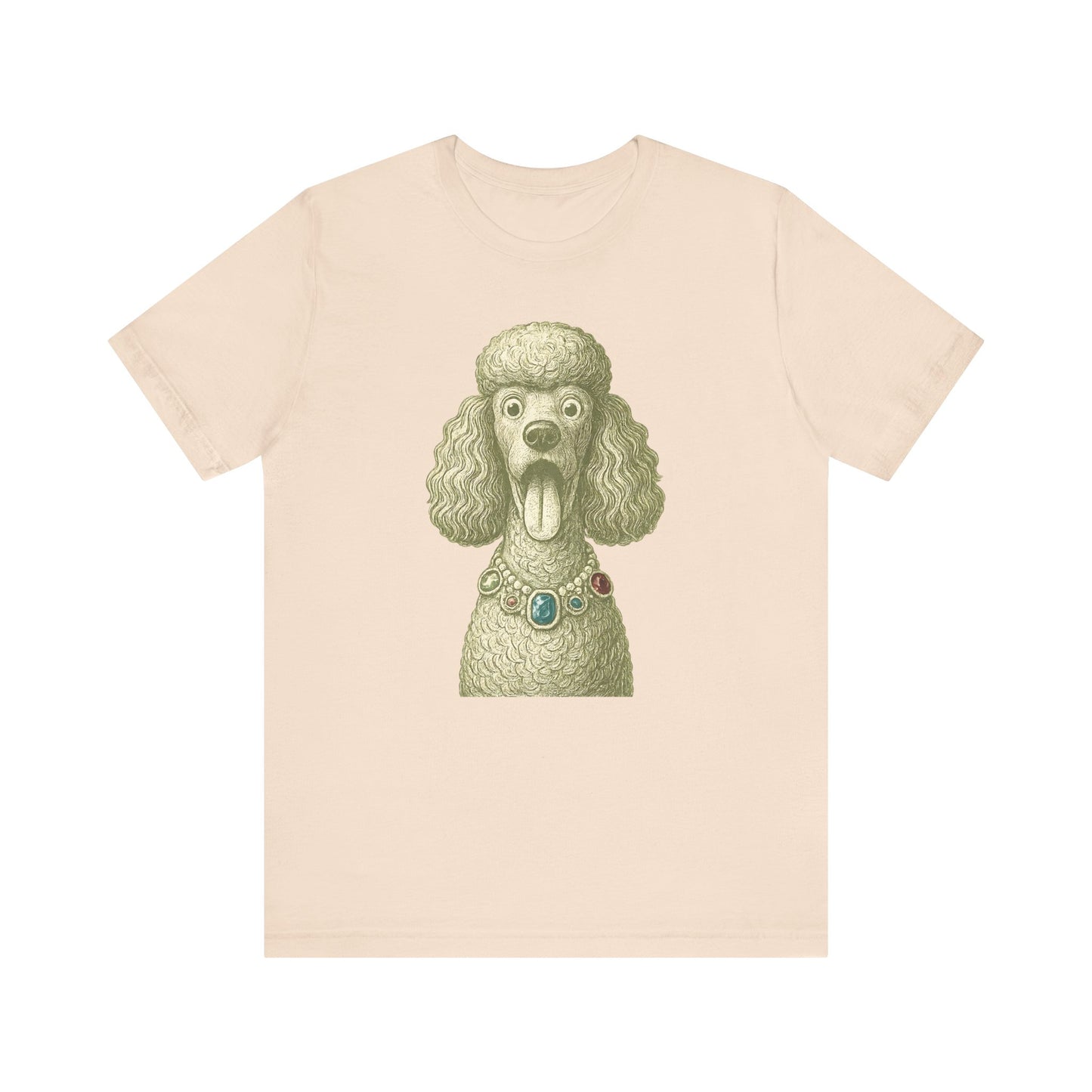 Vintage Poodle Shirt: Jewel Necklace Dog Illustration - MaisonCanine™️