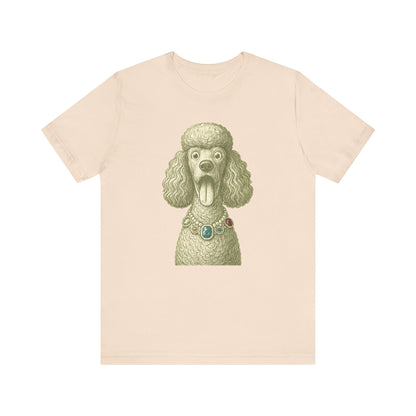 Vintage Poodle Shirt: Jewel Necklace Dog Illustration - MaisonCanine™️