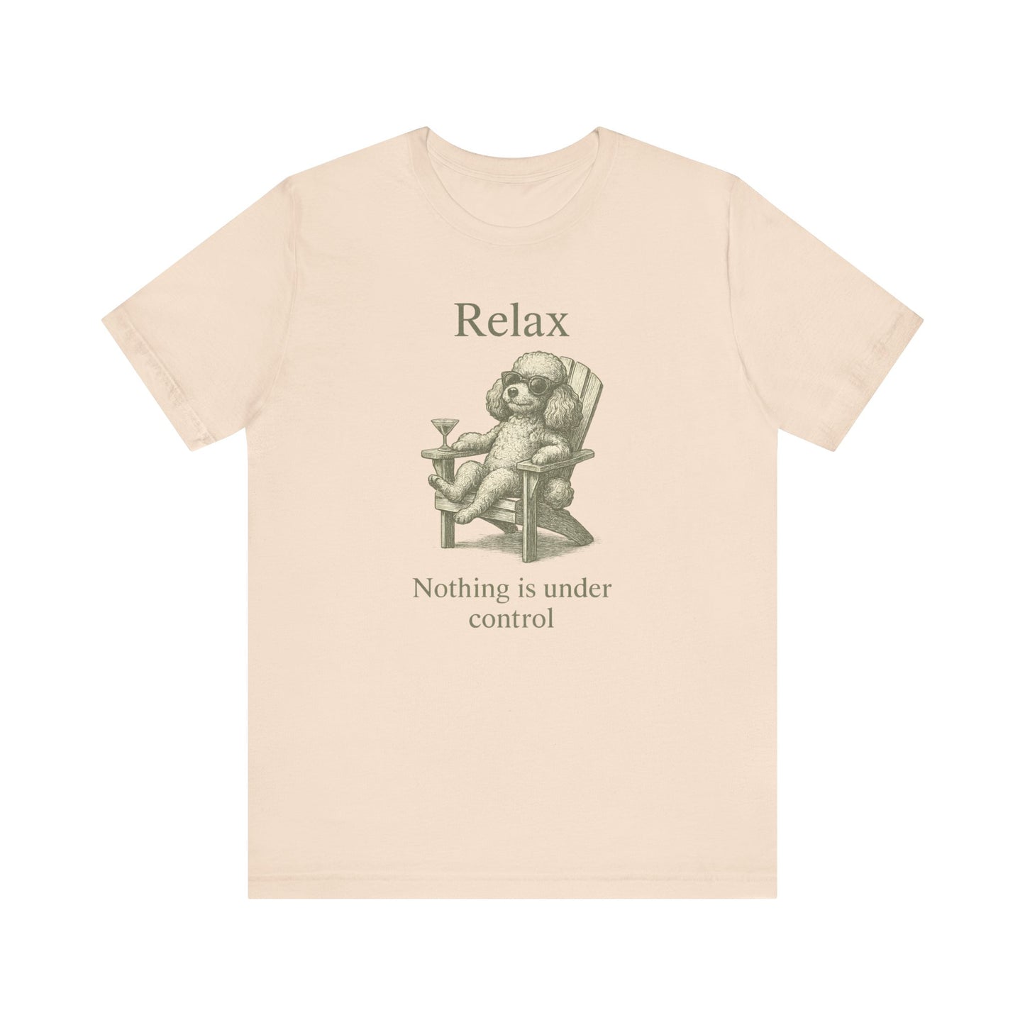 Vintage Poodle Shirt: Relax Martini Dog Illustration - MaisonCanine™️
