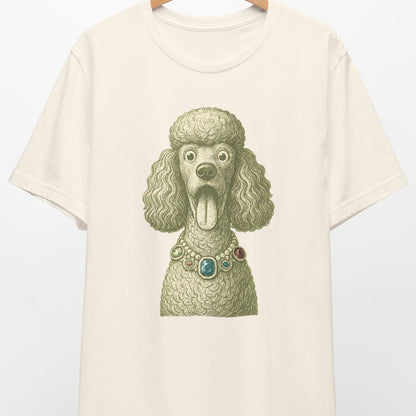 Vintage Poodle Shirt: Jewel Necklace Dog Illustration - MaisonCanine™️