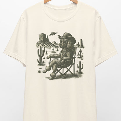 Cowboy Poodle UFO Shirt – Funny Western Dog Graphic Tee - MaisonCanine™️