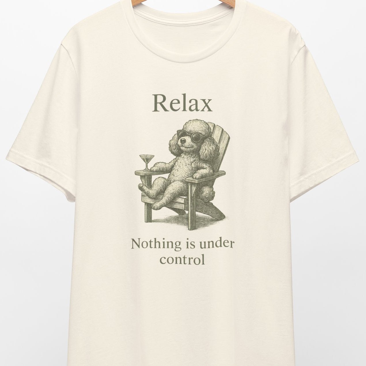 Vintage Poodle Shirt: Relax Martini Dog Illustration - MaisonCanine™️