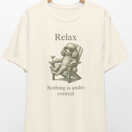 Vintage Poodle Shirt: Relax Martini Dog Illustration - MaisonCanine™️