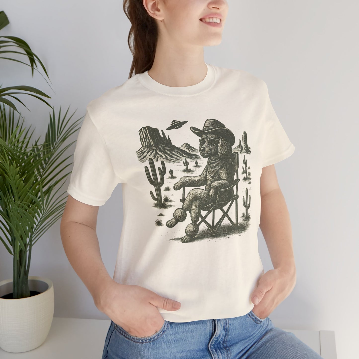 Cowboy Poodle UFO Shirt – Funny Western Dog Graphic Tee - MaisonCanine™️