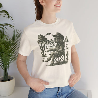 Cowboy Poodle UFO Shirt – Funny Western Dog Graphic Tee - MaisonCanine™️