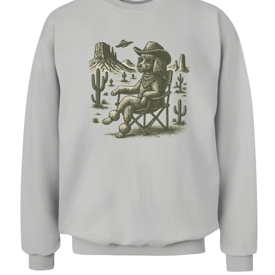 Cowboy Poodle UFO Shirt – Funny Western Dog Graphic Tee - MaisonCanine™️